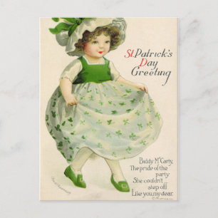 Cartes Pour Fêtes Annuelles St Patrick's Day Petite fille irlandaise