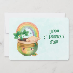 Cartes Pour Fêtes Annuelles St. Patrick's Day Whimsical Arc-en-ciel et trèfle
