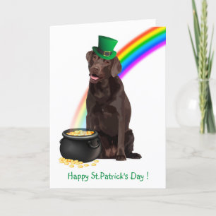 Cartes Pour Fêtes Annuelles St. Patrick's Labrador - Chocolat Lab