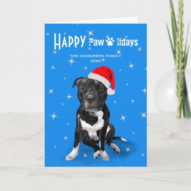 Cartes Pour Fêtes Annuelles Staffordshire Bull Terrier Christmas Staffy Lovers (Devant)