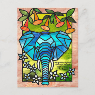 Cartes Pour Fêtes Annuelles Stained Glass Elephant Postcards