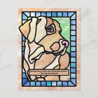 Cartes Pour Fêtes Annuelles Stained Glass Labrador Retriever Dog Postcards