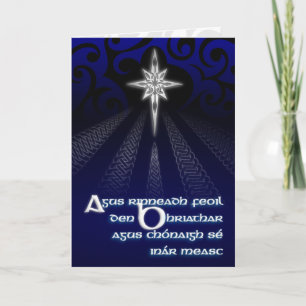 Cartes Pour Fêtes Annuelles Star de Noël celtique (Gaeilge)