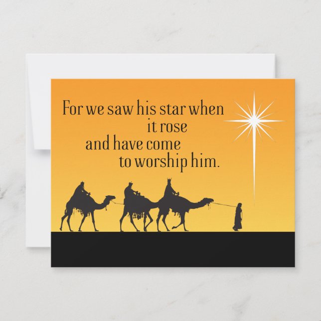 Cartes Pour Fêtes Annuelles Star des Trois Sages Hommes de Bethléem Noël (Devant)