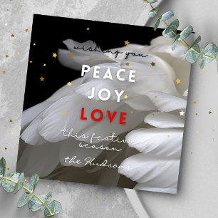 Cartes Pour Fêtes Annuelles Star moderne Paix Joy Amour Plumes Noël