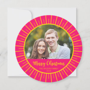 Cartes Pour Fêtes Annuelles Starburst jaune rose Joyeux Noël Photo