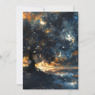 Cartes Pour Fêtes Annuelles Starry Celestin Tree Dreamscape