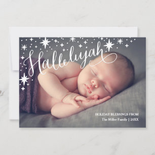 Cartes Pour Fêtes Annuelles Starry Hallelujah photo complète  Noël religieux
