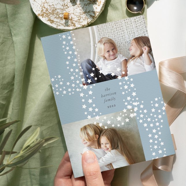 Cartes Pour Fêtes Annuelles Starry Joy | Deux photos (Créateur téléchargé)