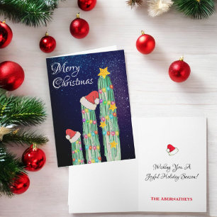 Cartes Pour Fêtes Annuelles Starry Night Southwest Cactus Custom