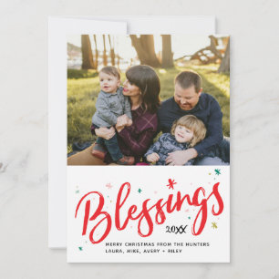 Cartes Pour Fêtes Annuelles Stars and Winter Blessings