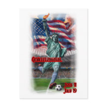 Statue de la Liberté jouant au Football sur un