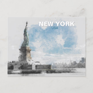 Cartes Pour Fêtes Annuelles Statue de la Liberté USA Holiday - Manhattan NYC