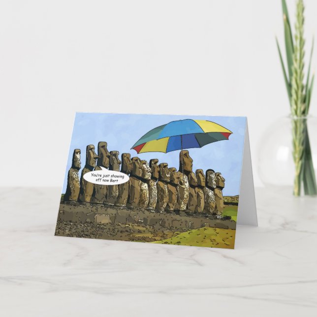 Cartes Pour Fêtes Annuelles Statues d'île de Pâques (Devant)