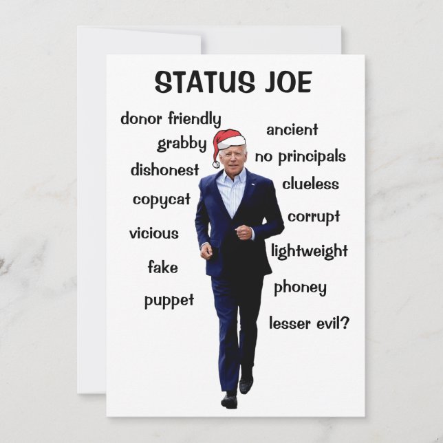 Cartes Pour Fêtes Annuelles Statut Joe (Devant)