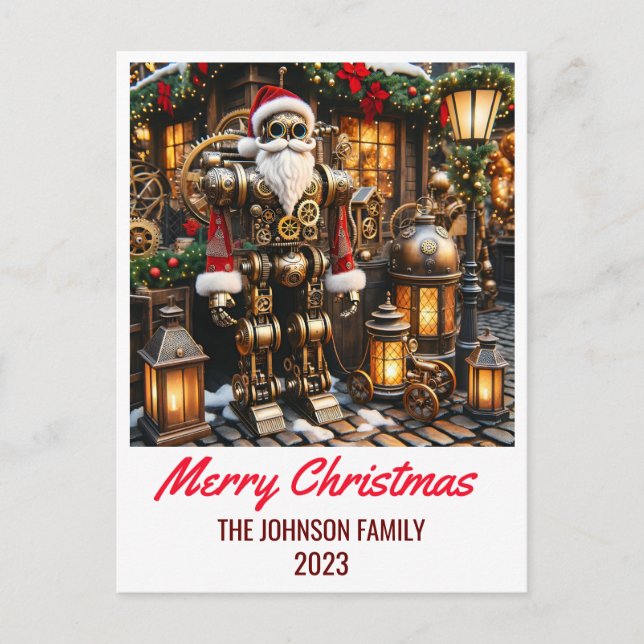 Cartes Pour Fêtes Annuelles Steampunk Santa Claus - Joyeux Noël (Devant)
