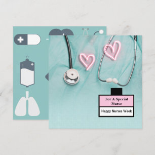 Cartes Pour Fêtes Annuelles  Stethoscope Et Uniforme Bonne Semaine Des Infirmi
