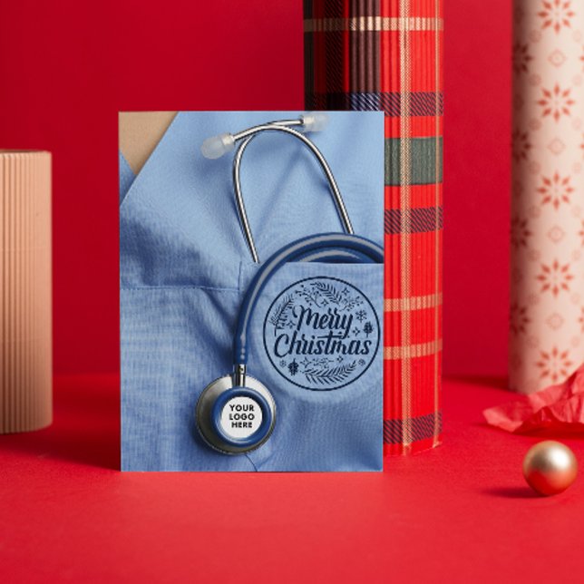 Cartes Pour Fêtes Annuelles Stéthoscope Médical de Sage-Femme Texte de Logo Pe (Créateur téléchargé)