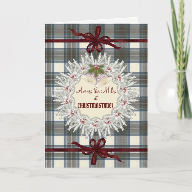 Cartes Pour Fêtes Annuelles Stewart Blue Dress Original Scottish Tartan (Devant)