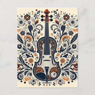 Cartes Pour Fêtes Annuelles Sticker national pour violon avec art populaire