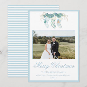 Cartes Pour Fêtes Annuelles Stockage de Noël bleu une photo Vintage