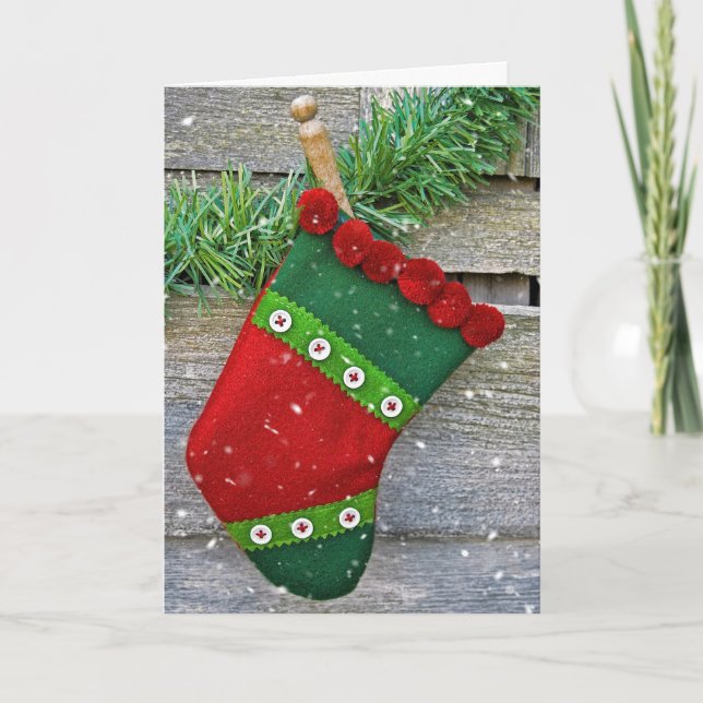 Cartes Pour Fêtes Annuelles Stockage de Noël dans les flocons de neige (Devant)