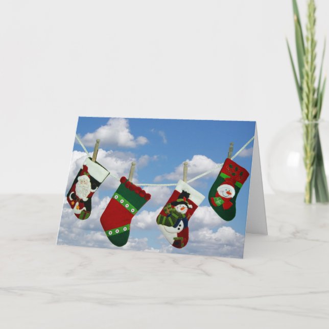 Cartes Pour Fêtes Annuelles Stockage de Noël sur étoffe (Devant)
