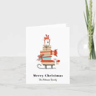 Cartes Pour Fêtes Annuelles Straîne de Noël illustrée au milieu du siècle