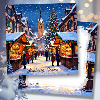 Cartes Pour Fêtes Annuelles Strasbourg, France Christmas Market Personalized