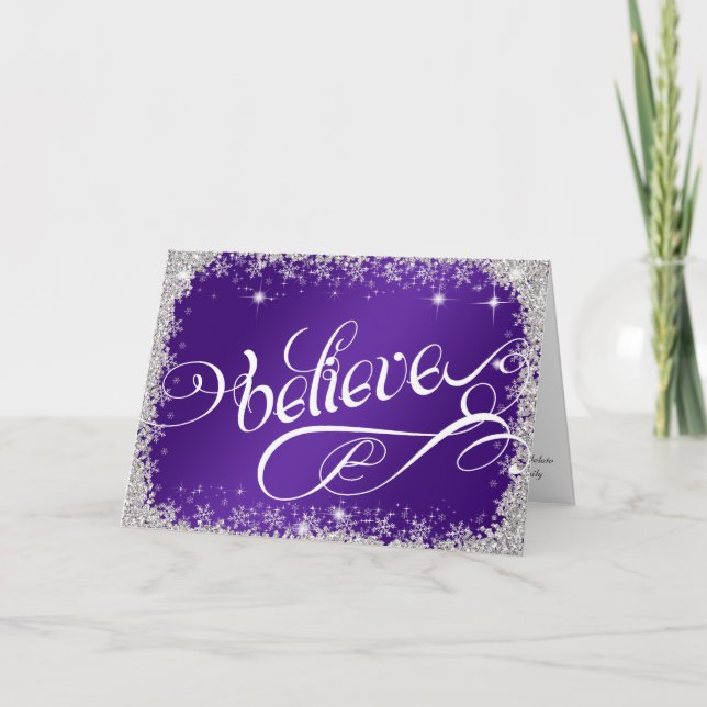 Cartes Pour Fêtes Annuelles Strike Royal Purple message de confiance PERSONNAL (Devant)
