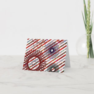 Cartes Pour Fêtes Annuelles Stripes de vacances et Spirographes Sparkling Moti