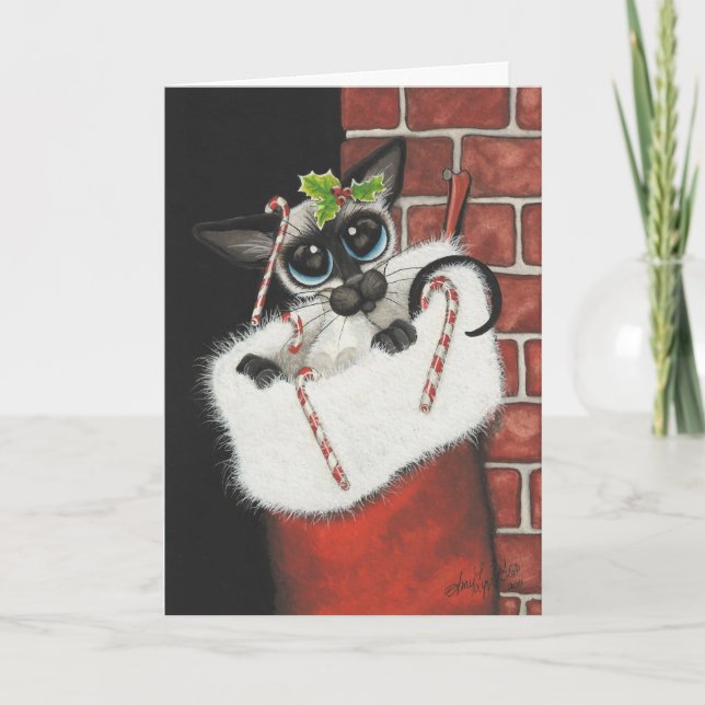 Cartes Pour Fêtes Annuelles Stuffer siamois de bas (Devant)