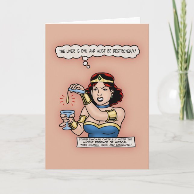 Cartes Pour Fêtes Annuelles Stumblewoman - Le foie est mal (Devant)
