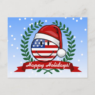 Cartes Pour Fêtes Annuelles Style gai de Noël de drapeau américain
