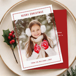 Cartes Pour Fêtes Annuelles Style moderne Photo de famille Noël