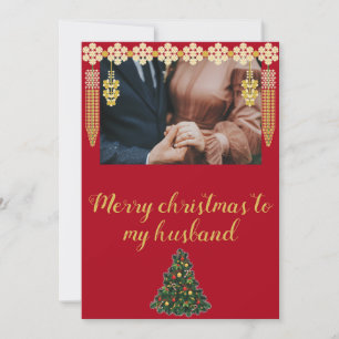 Cartes Pour Fêtes Annuelles Style Une photo Joyeux Noël à mon mari