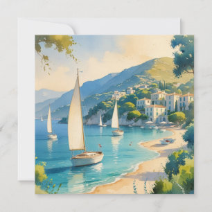 Cartes Pour Fêtes Annuelles Style vintage Côte d'Azur Voyage en France