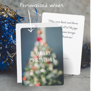 Cartes Pour Fêtes Annuelles Style vintage pastel bleu sapin de Noël