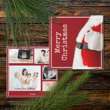 Style vintage Père Noël Custom 5 Photo Flat Holida