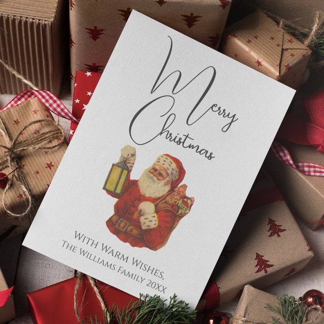 Cartes Pour Fêtes Annuelles Style vintage Père Noël Joyeux Noël (Vintage Style Santa Merry Christmas Holiday Card
)