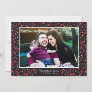 Cartes Pour Fêtes Annuelles Stylish Watercolor Berry Merry Christmas