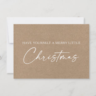 Cartes Pour Fêtes Annuelles Stylo à encre Calligraphie minimaliste Kraft de No