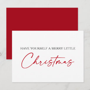 Cartes Pour Fêtes Annuelles Stylo à encre calligraphie minimaliste Noël rouge