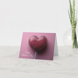 Cartes Pour Fêtes Annuelles Sucette en forme de cœur rouge pour la Saint-Valen