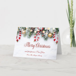 Cartes Pour Fêtes Annuelles Sucre de canne, Branches de l'arbre des pins, Boul