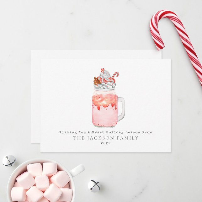 Cartes Pour Fêtes Annuelles Sucre de canne de menthe poivrée Milkshake Sweet (Créateur téléchargé)