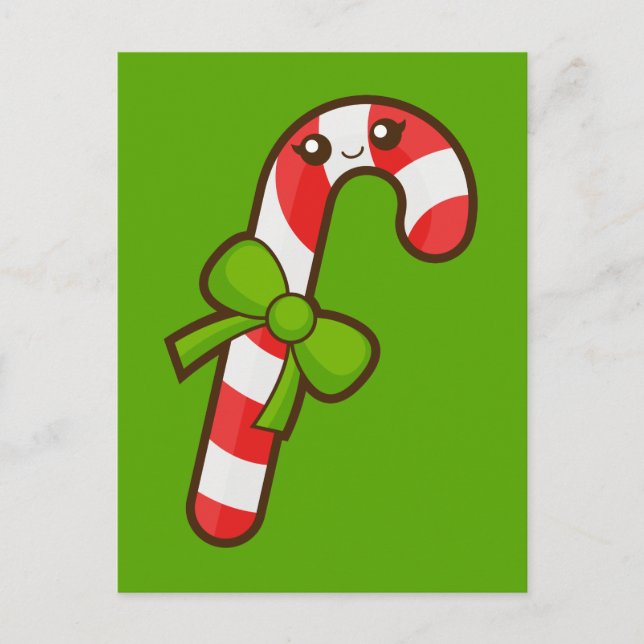 Cartes Pour Fêtes Annuelles Sucre de canne de Noël (Devant)