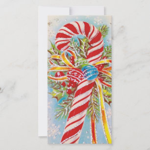 Cartes Pour Fêtes Annuelles Sucre de canne de Noël Vintage
