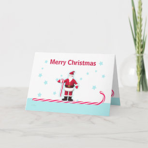 Cartes Pour Fêtes Annuelles Sucre de canne de Père Noël et Noël d'étoiles