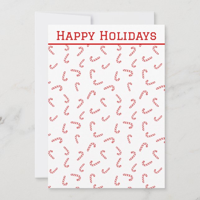 Cartes Pour Fêtes Annuelles Sucre de canne personnalisé Noël (Devant)